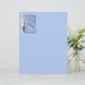 Roodborst Nuthatch schilderij Originele Vogelkunst (Staand voorkant)