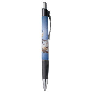 Roodborst Nuthatch schilderij Originele Vogelkunst Pen