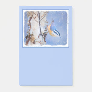 Roodborst Nuthatch schilderij Originele Vogelkunst Post-it® Notes