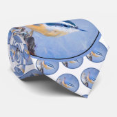 Roodborst Nuthatch schilderij Originele Vogelkunst Stropdas (Opgerold)