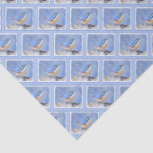 Roodborst Nuthatch schilderij Originele Vogelkunst Tissuepapier (Detail)