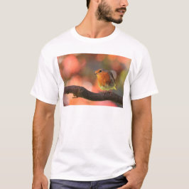 Roodborst op een tak t-shirt