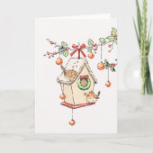Roodborst sneeuw Kerstkaart Kaart (Voorkant)