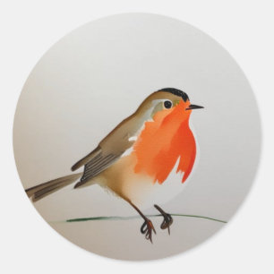 Roodborstje Ronde Sticker