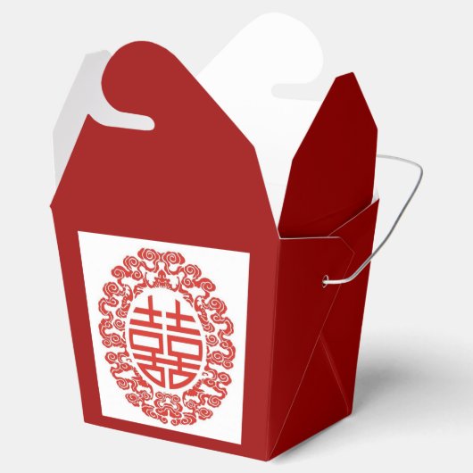 roodbruin geluk moderne chinese bruiloft bedankdoosjes (Geopend)