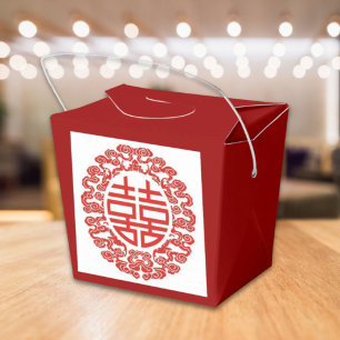 roodbruin geluk moderne chinese bruiloft bedankdoosjes