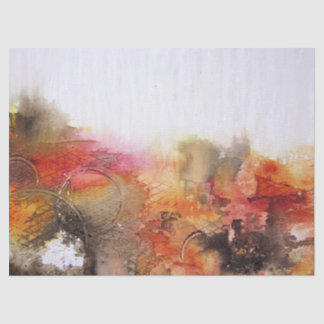 Roodbruin Oranje Wit Modern Abstract Art. Tissuepapier