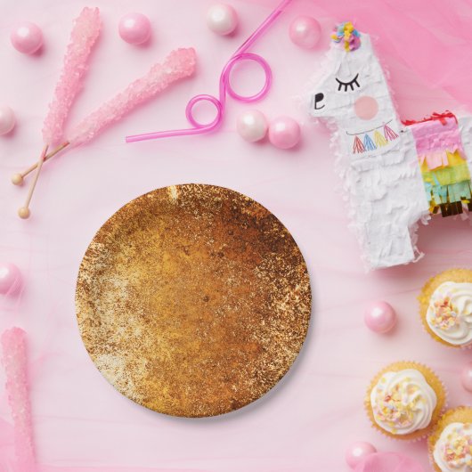 Roodbruin Rustic Weathered Grunge Koper Papieren Bordje (Feest)