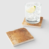 Roodbruin Rustic Weathered Grunge Koper Stenen Onderzetter (Zijkant)