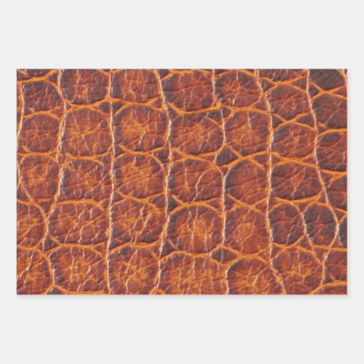 Roodbruine alligator huidafdruk inpakpapier vel (Voorkant 3)
