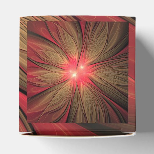 Roodbruine bloem bedankdoosjes (Bovenkant)