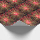 Roodbruine bloem cadeaupapier (Hoek)