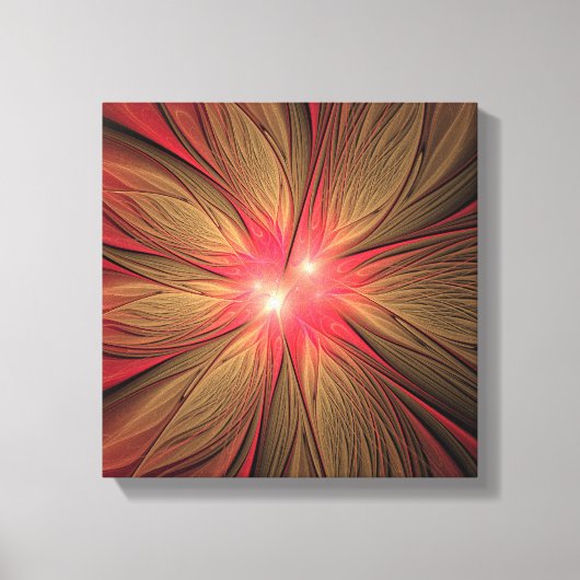 Roodbruine bloem canvas afdruk (Voorkant)
