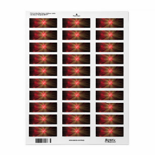 Roodbruine bloem etiket