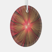 Roodbruine bloem glas ornament (Voorkant Rechts)