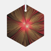 Roodbruine bloem glas ornament (Achterkant)