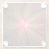 Roodbruine bloem glazen onderzetter (Achterkant)