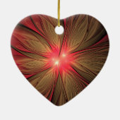 Roodbruine bloem keramisch ornament (Achterkant)