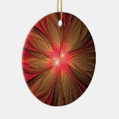 Roodbruine bloem keramisch ornament (Rechts)