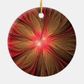 Roodbruine bloem keramisch ornament (Achterkant)