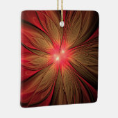 Roodbruine bloem keramisch ornament (Rechts)