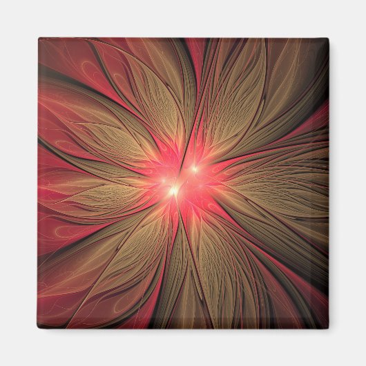 Roodbruine bloem magneet (Voorkant)