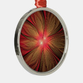 Roodbruine bloem metalen ornament (Rechts)