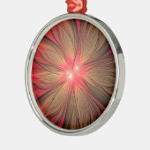 Roodbruine bloem metalen ornament (Links)