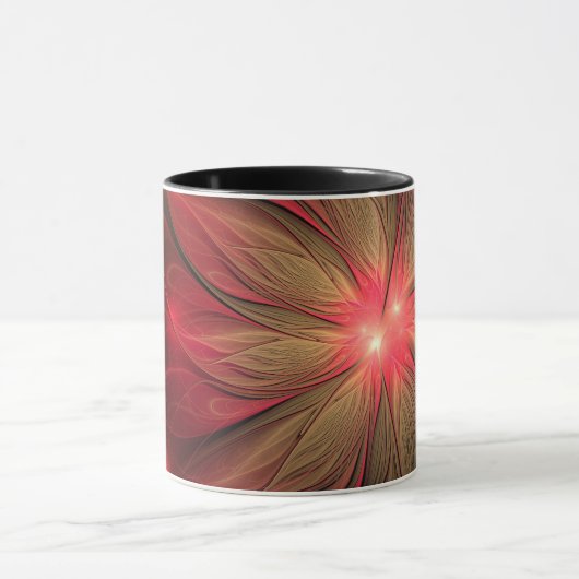 Roodbruine bloem mok (Midden)