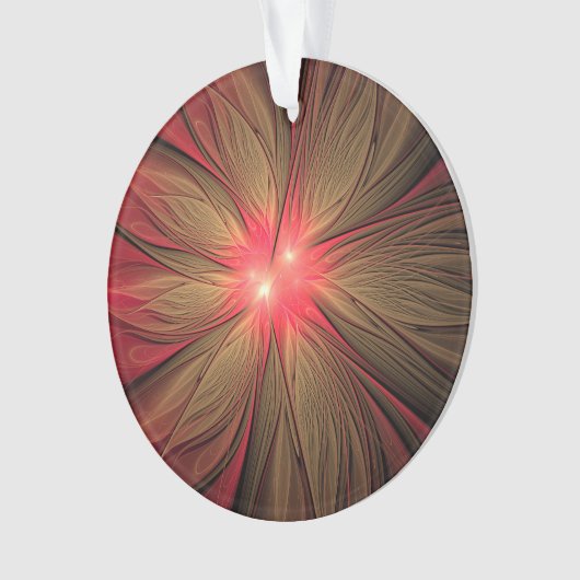 Roodbruine bloem ornament (voorkant)