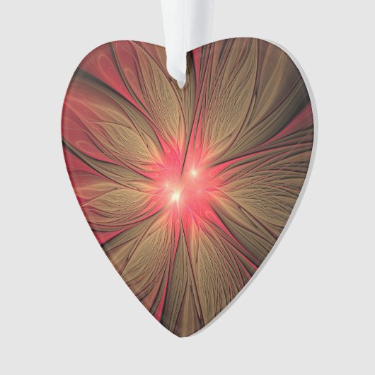 Roodbruine bloem ornament (voorkant)