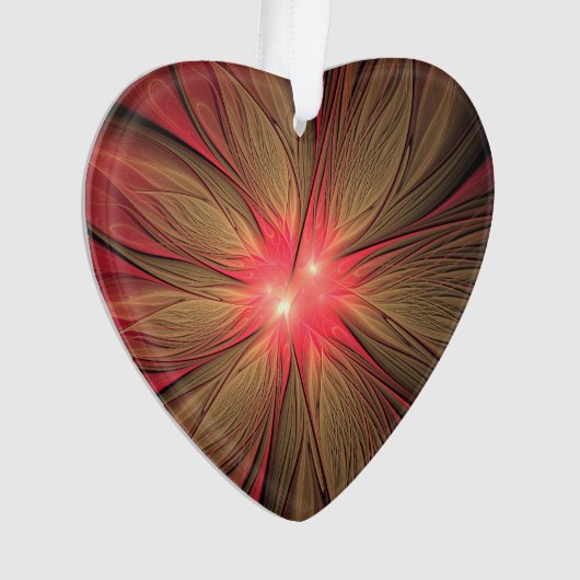 Roodbruine bloem ornament (voorkant)