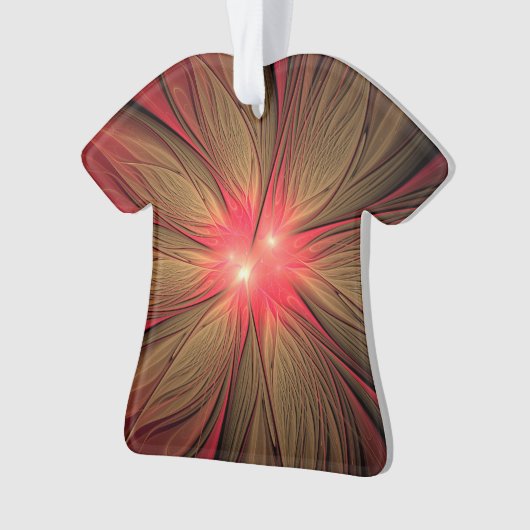 Roodbruine bloem ornament (voorkant)