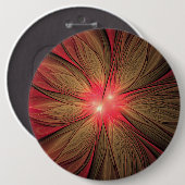 Roodbruine bloem ronde button 6,0 cm (Voorkant /achterkant)