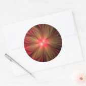 Roodbruine bloem ronde sticker (Envelop)