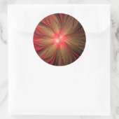 Roodbruine bloem ronde sticker (Tas)