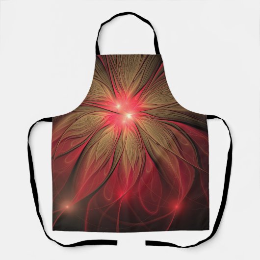 Roodbruine bloem schort (Voorkant)
