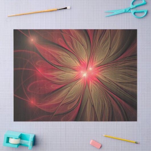 Roodbruine bloem tissuepapier (Craft)