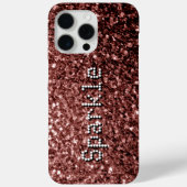 Roodbruine faux glitters sprankelen Jouw tekst Case-Mate iPhone Case (Achterkant)