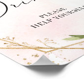 Roodbruine florale gouden geometrische drinken tek poster (Hoek)