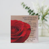 Roodbruine rode bloemen bruiloft kaart (Staand voorkant)