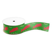 roodbruine witte kerst grosgrain lint (Spoel)