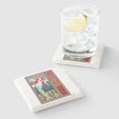 roodbruinkoolvis stenen onderzetter (Zijkant)