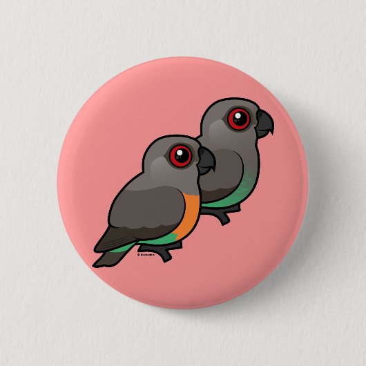 Roodbuik Parrot Pair Ronde Button 5,7 Cm (Voorkant)