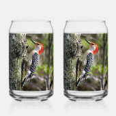 Roodbuikspecht Blikvorm Glas (Voorkant)