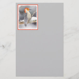 Roodbuikspecht schilderij originele vogelkunst briefpapier