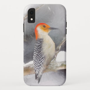 Roodbuikspecht schilderij originele vogelkunst iPhone XR hoesje