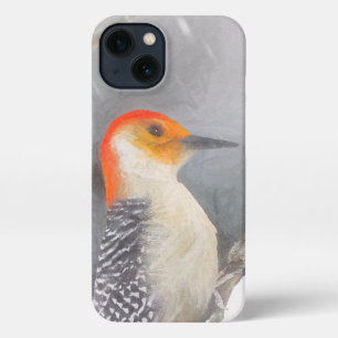 Roodbuikspecht schilderij originele vogelkunst iPhone 13 hoesje