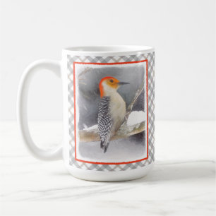 Roodbuikspecht schilderij originele vogelkunst koffiemok
