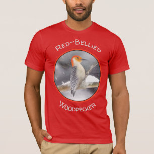 Roodbuikspecht schilderij originele vogelkunst t-shirt